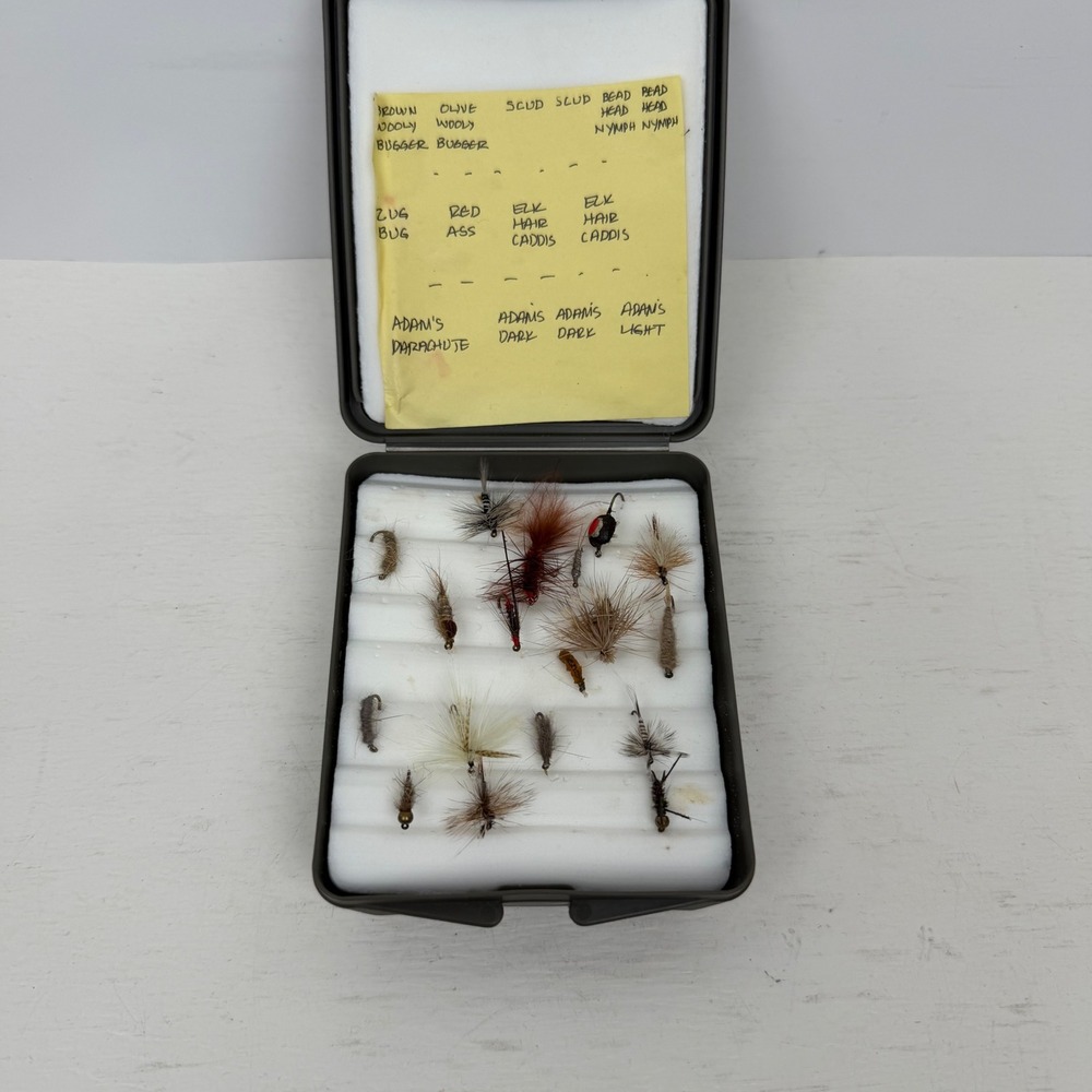 Flambeau Back Country Fly Fishing Box with Assorted Hand Tied Flies USA 1995